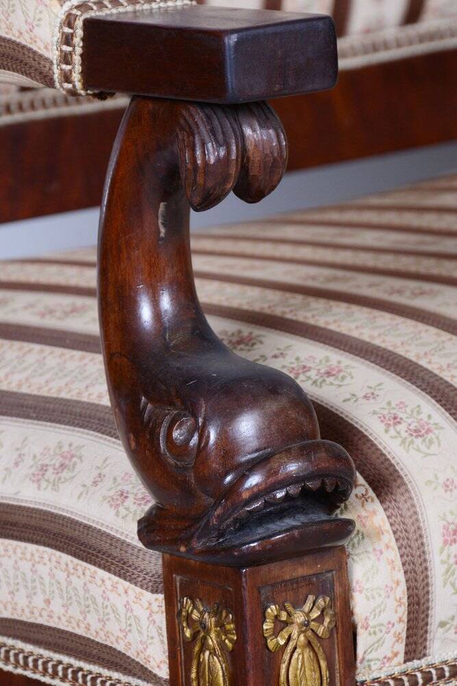 French Empire Mahogany Sofa, 1860s