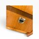 Vintage wooden shoe cabinet / cabinet with drop-down door and chrome accents.