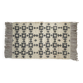 Tapis Kilim tissé à la main en chanvre et coton de 2,5 x 4 pieds, décoration intérieure, tapis de porte, tapis traditionnel indien d'entrée.