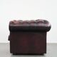 Cowhide leather English chesterfield armchair on wheels