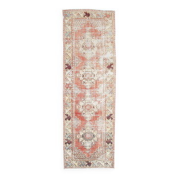 Red & Cream Vintage Runner Rug, 86x265Cm