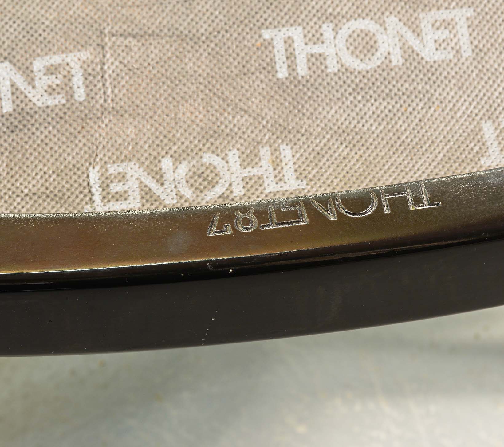 4 Wooden Black Lacquered Thonet Triangle Dining Chairs Model 87, 1980s