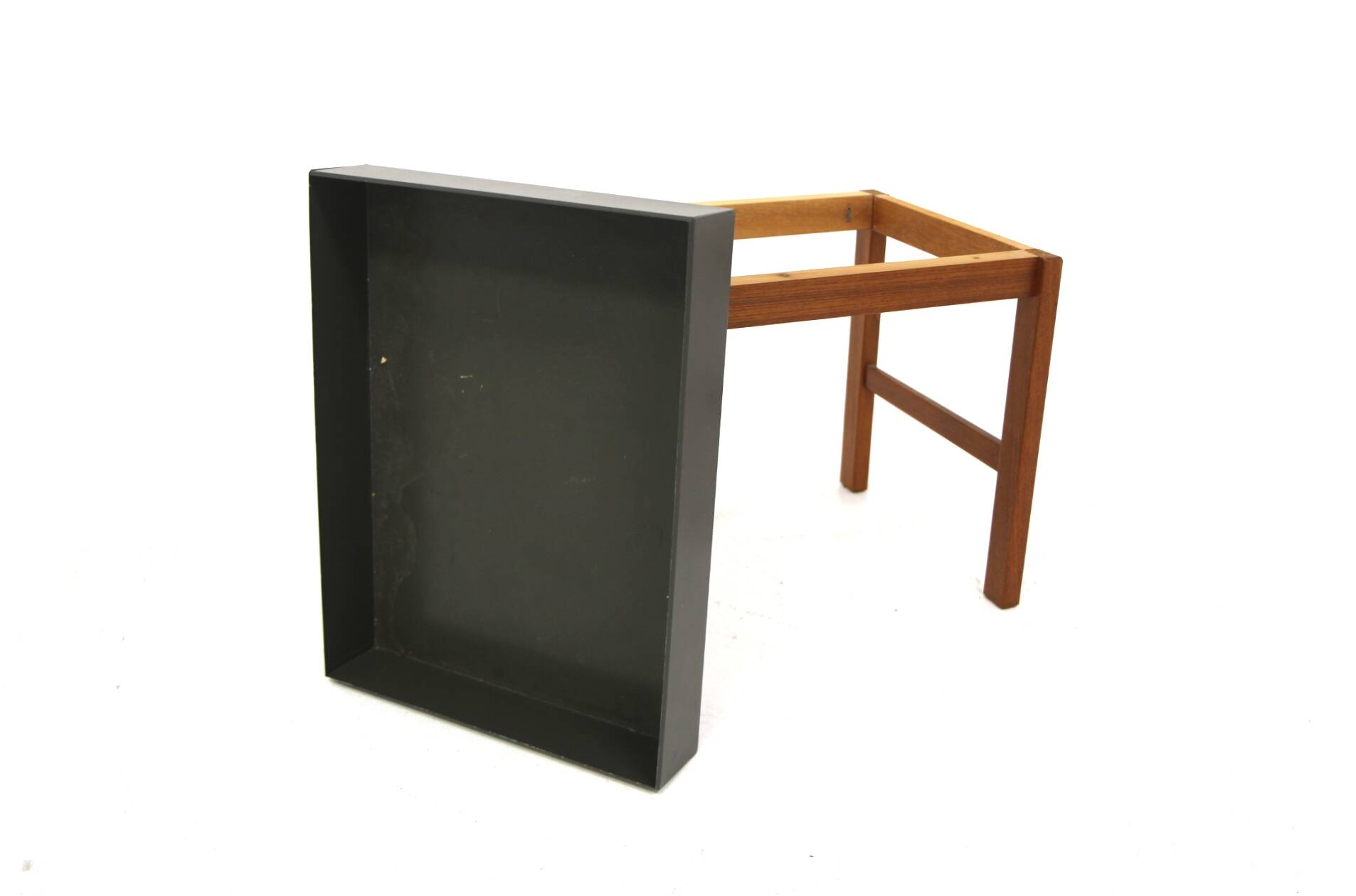 Scandinavian teak and metal planter, Sweden 1960