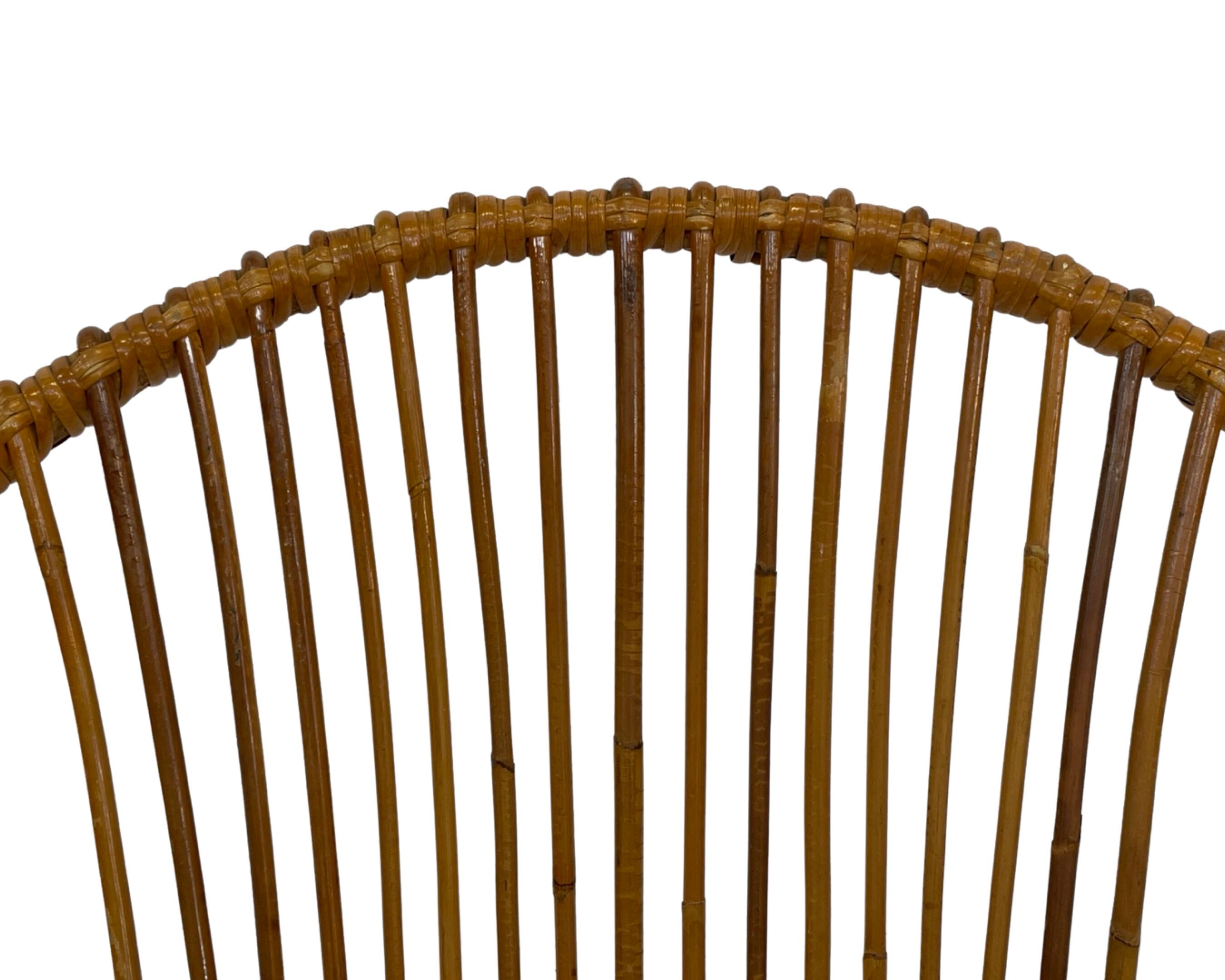 Vintage rattan chair by Dirk van Sliedregt Rohe Noordwolde 1960 in the Netherlands