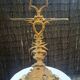 Bronze and brass umbrella stand decorated with a swan.