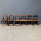 Set of six old English kitchen chairs