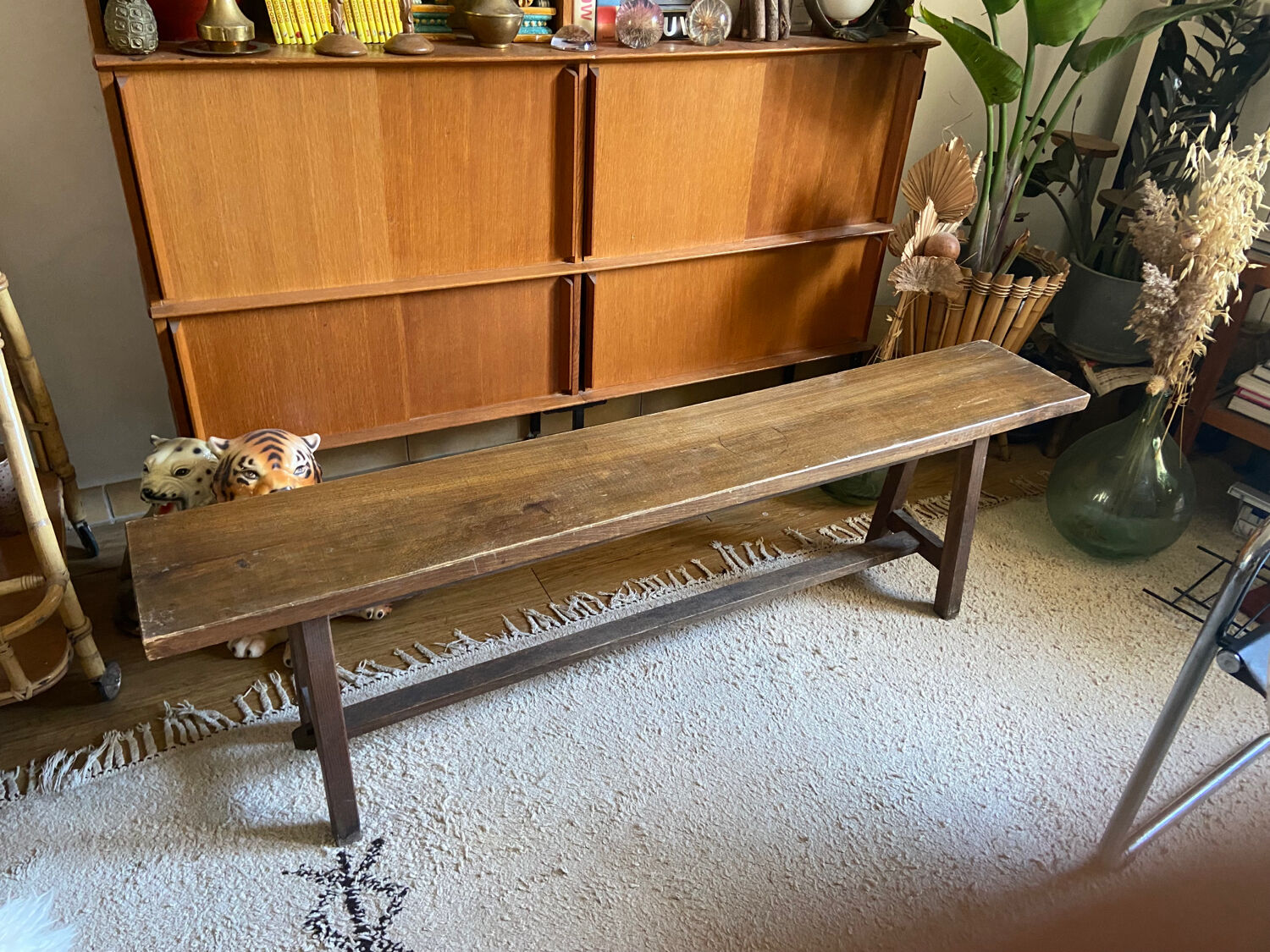 Solid oak bench