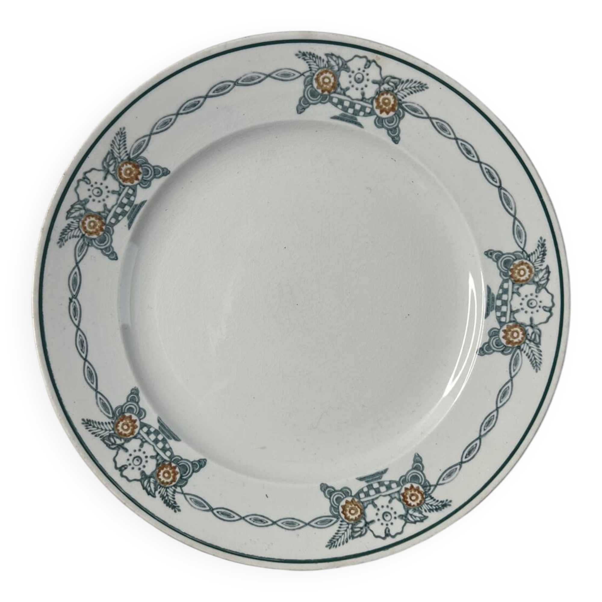 Assiette plate St Amand Corbeille de fleurs