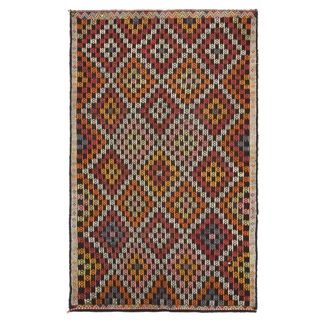 Vintage Turkish Oushak Handmade Wool Cotton Brown Area Rug 180x291