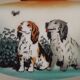 Rare French Art Deco Pendant Light | Illustrated Dog Countryside Shade