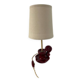 Burgundy porcelain lamp
