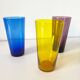 Lot de 6 verres colorés en verre soufflé 1960