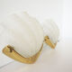 Pair of glass and gold metal shell sconces