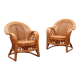 French bohemian set of 2 bamboo chairs from the 1960