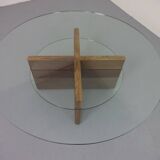 Italian rosewood and glass coffee table, 1960s