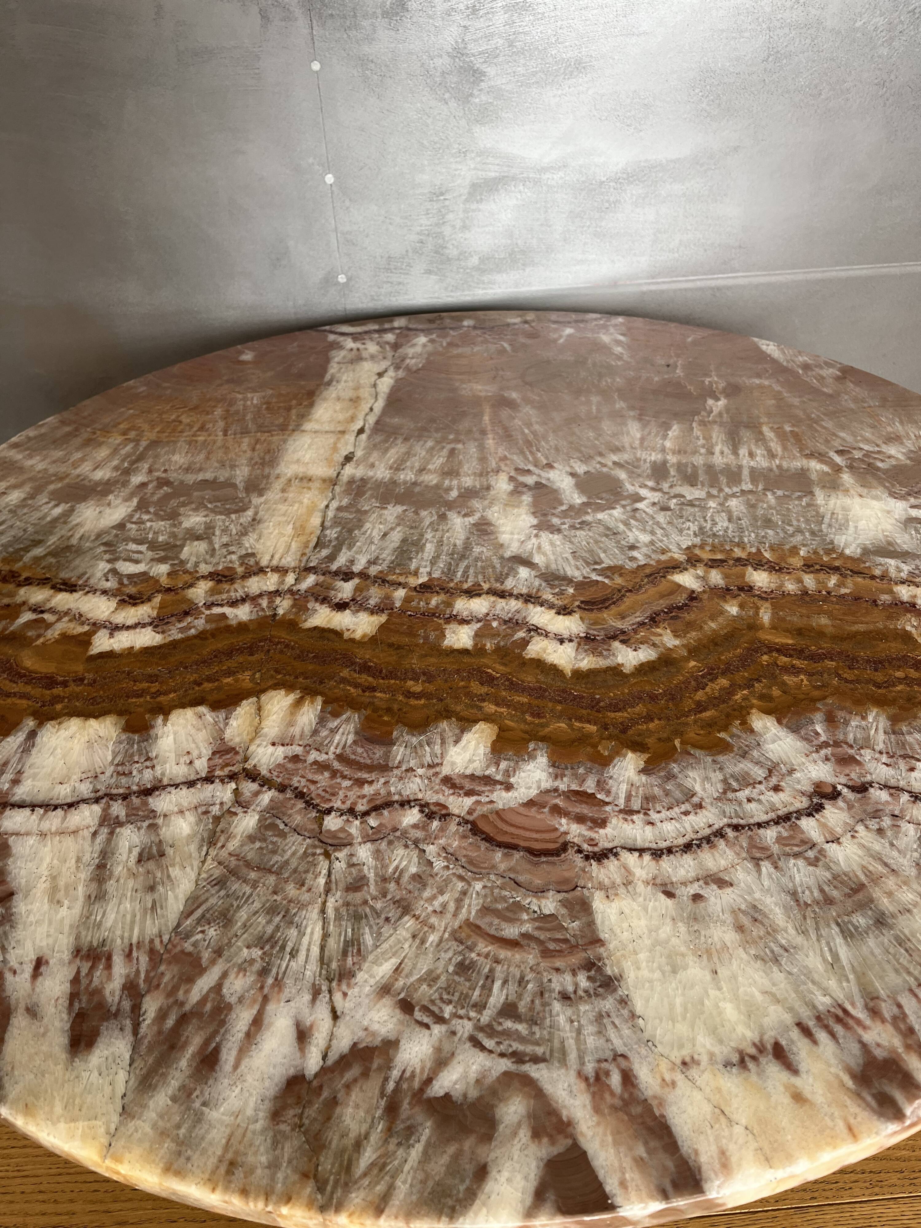 Beautiful coffee table pink marble top