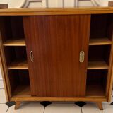 Vintage shoe cabinet with compass legs