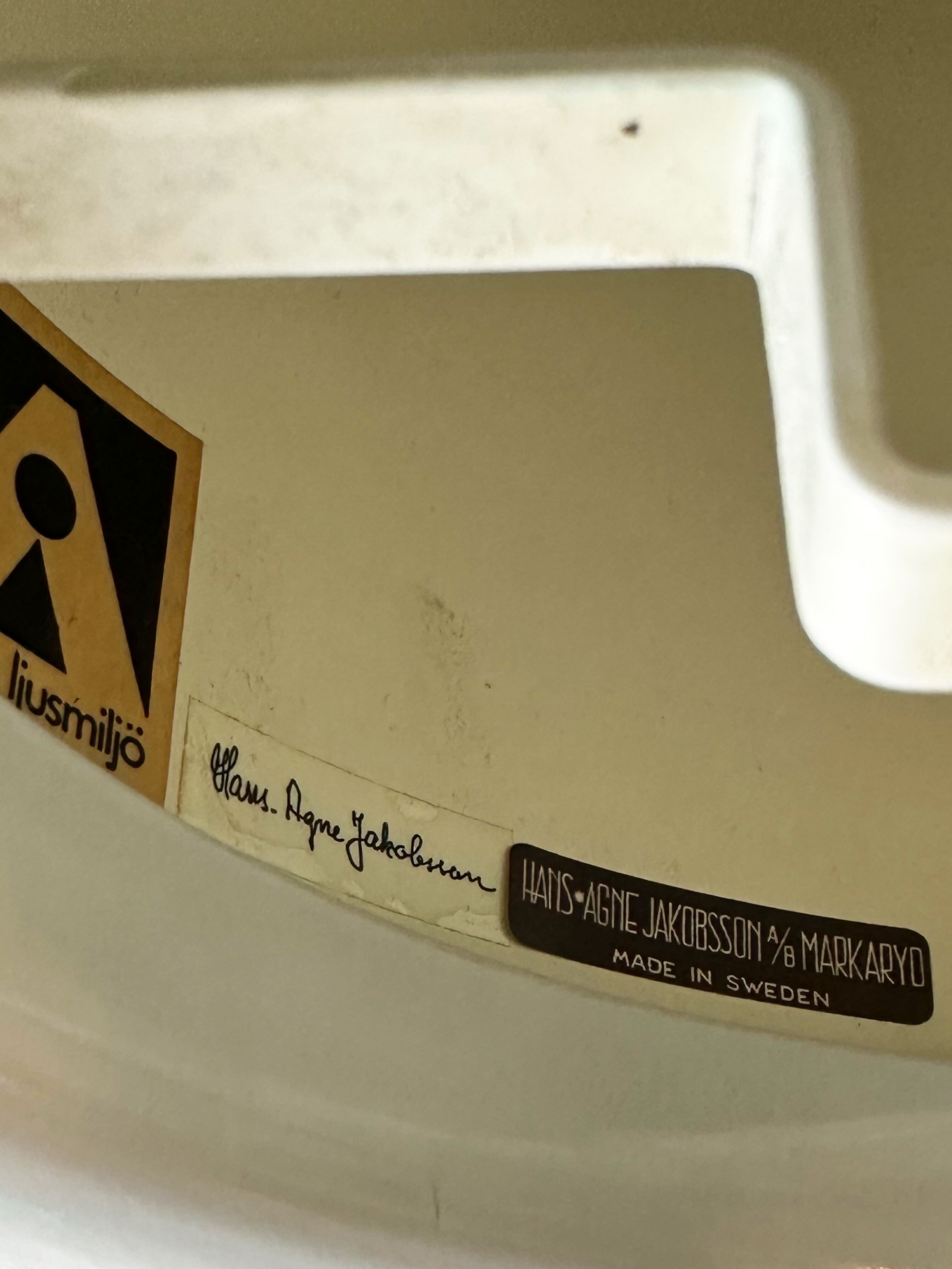 Hans-Agne Jakobsson AB, Markaryd - White Hat Lamp - Swedish design of the 1960s