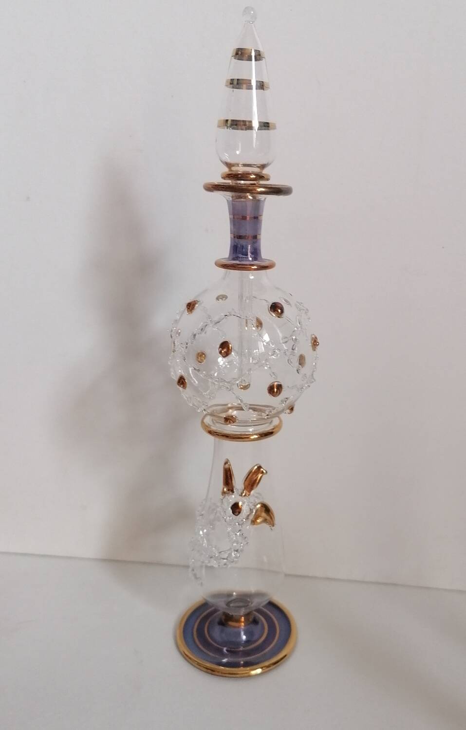 6 Egyptian gold and mouth-blown perfume bottles