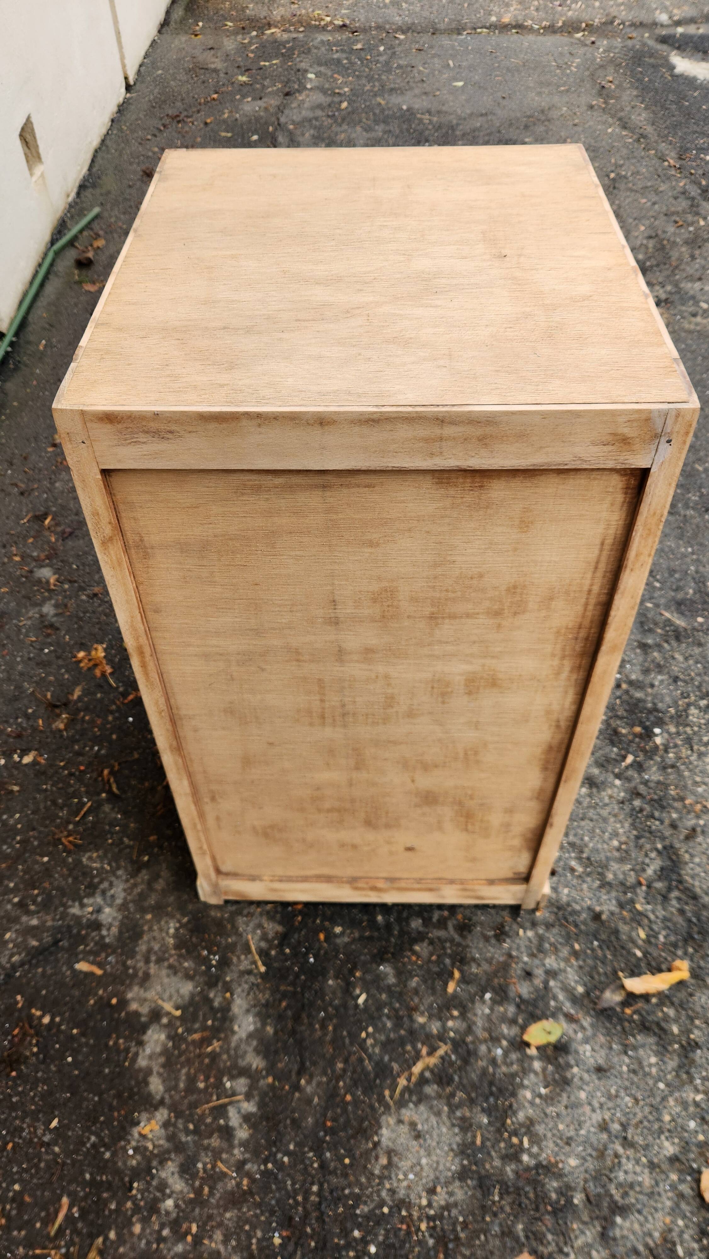 beautiful sanded beech cabinet with 4 drawers from the 1940s/50s