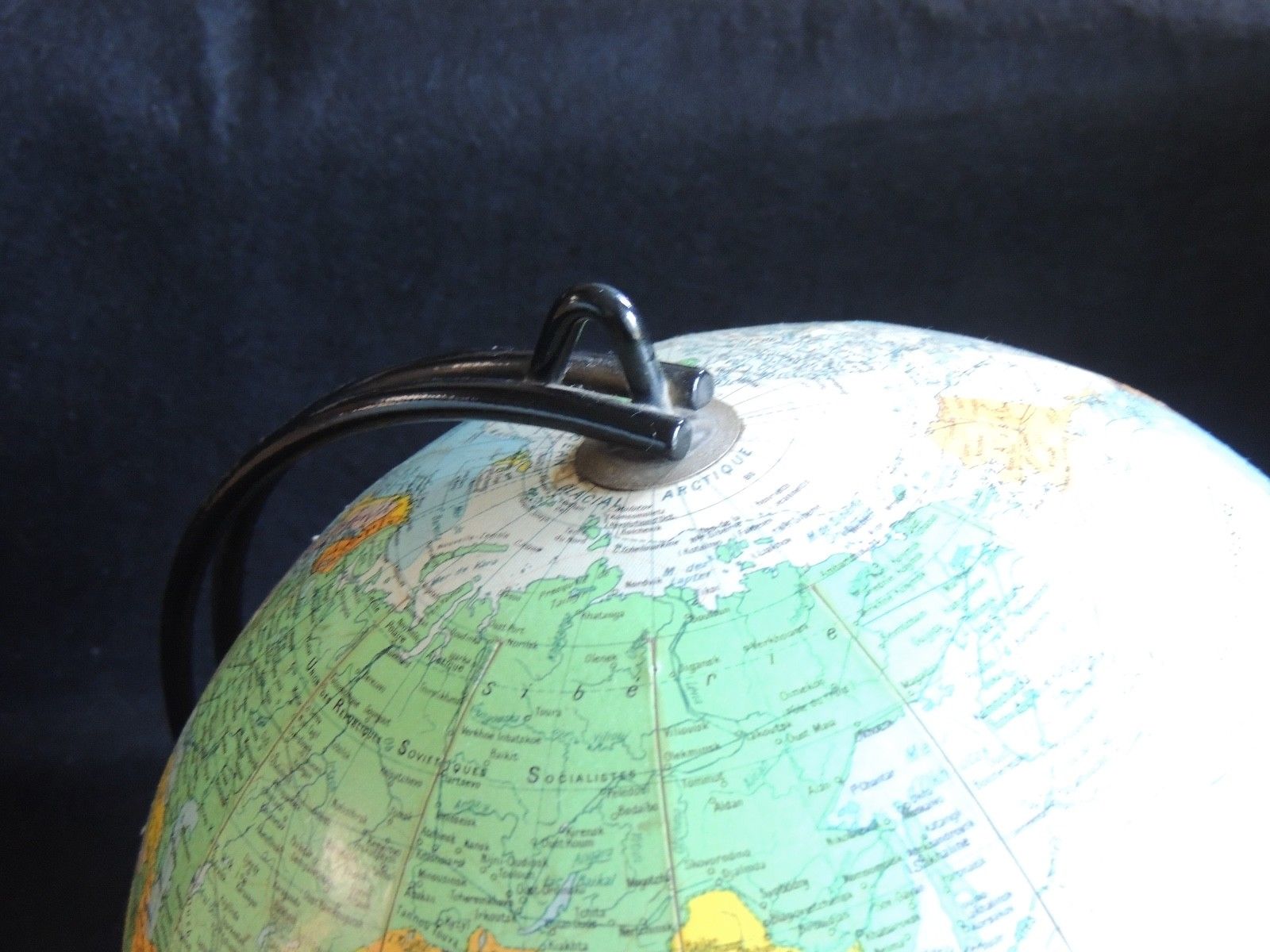 Globe earth base in metal Girard and Barrere Paris 1960