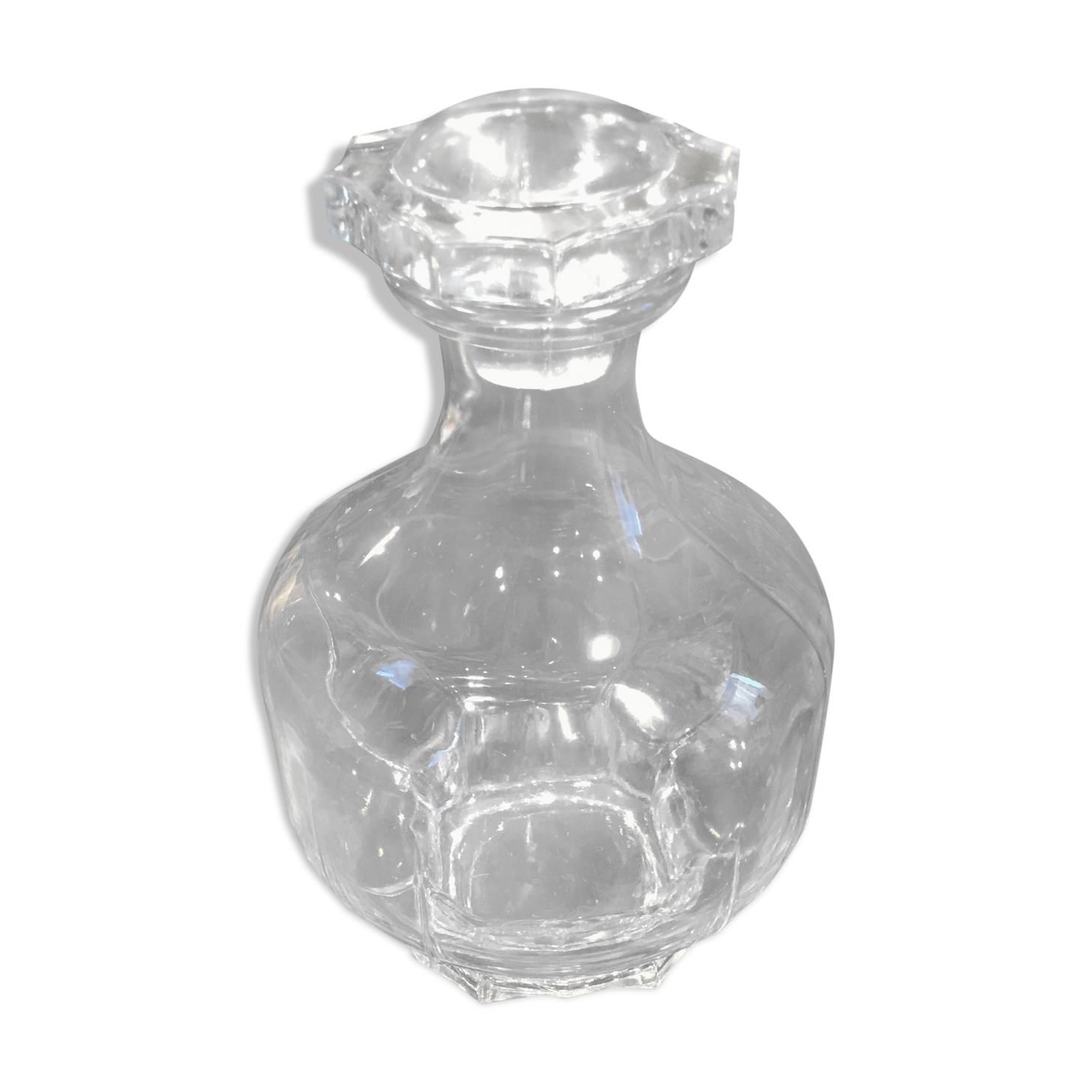 Carafe art deco en verre avec bouchon