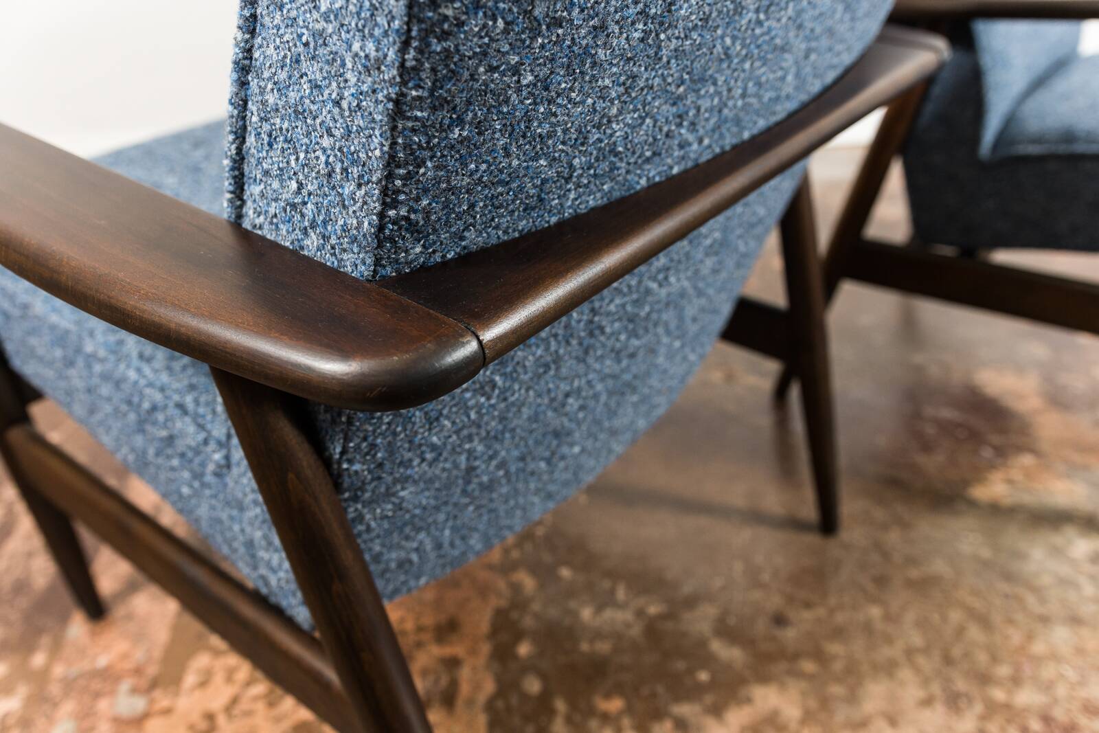 Pair of Mid-Century Blue Armchairs GFM 300-192, 1960's