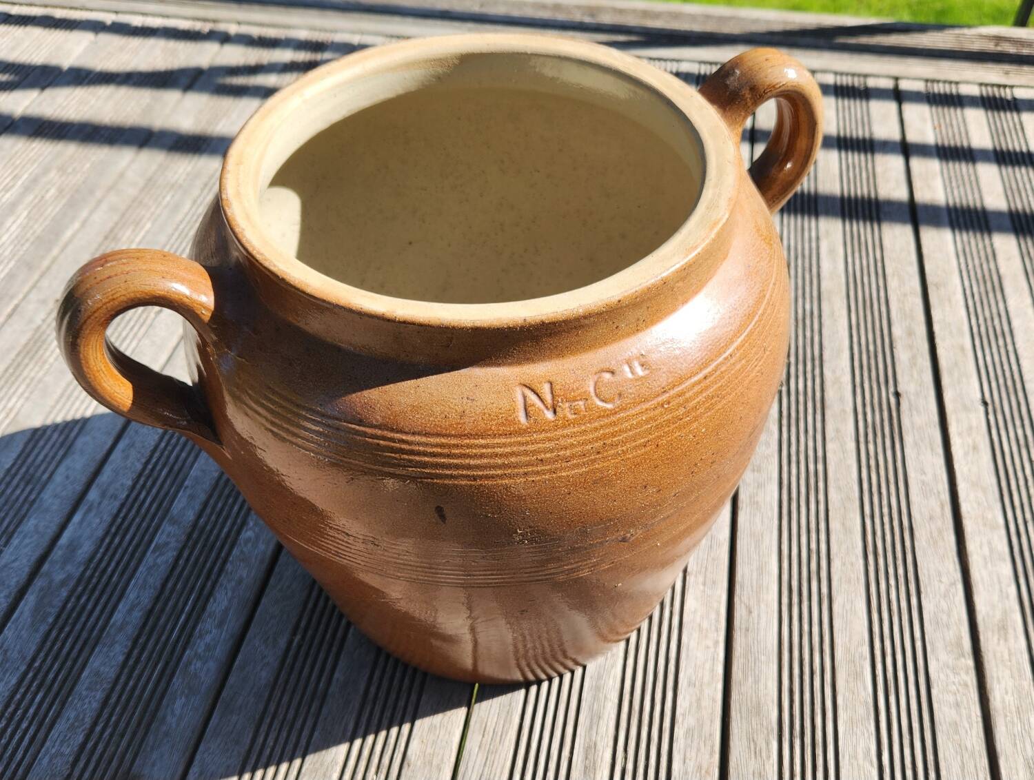 Old pot, stoneware salt cellar