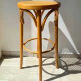 Bentwood and canework bar stool, 1950s