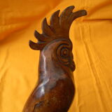 Sculpture en bois représentant un perroquet