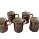 Vintage coffee service 10 pieces, 5 cups plus 5 saucers in speckled stoneware.