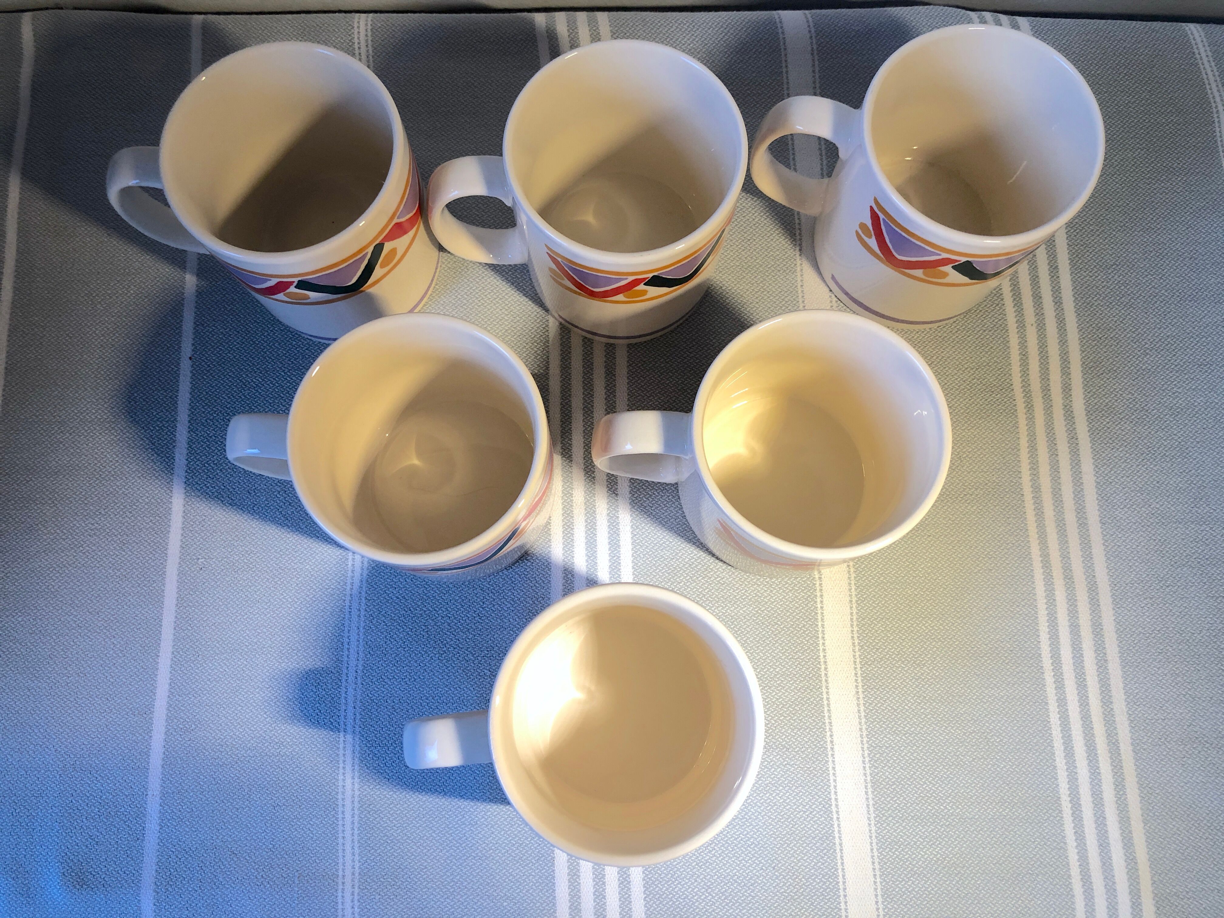 Set of 6 mugs vintage Mobil 80s