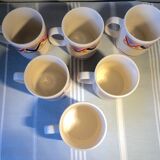 Set of 6 mugs vintage Mobil 80s