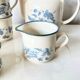 Vintage Staffordshire coffee set – blue grape decor – 1970s