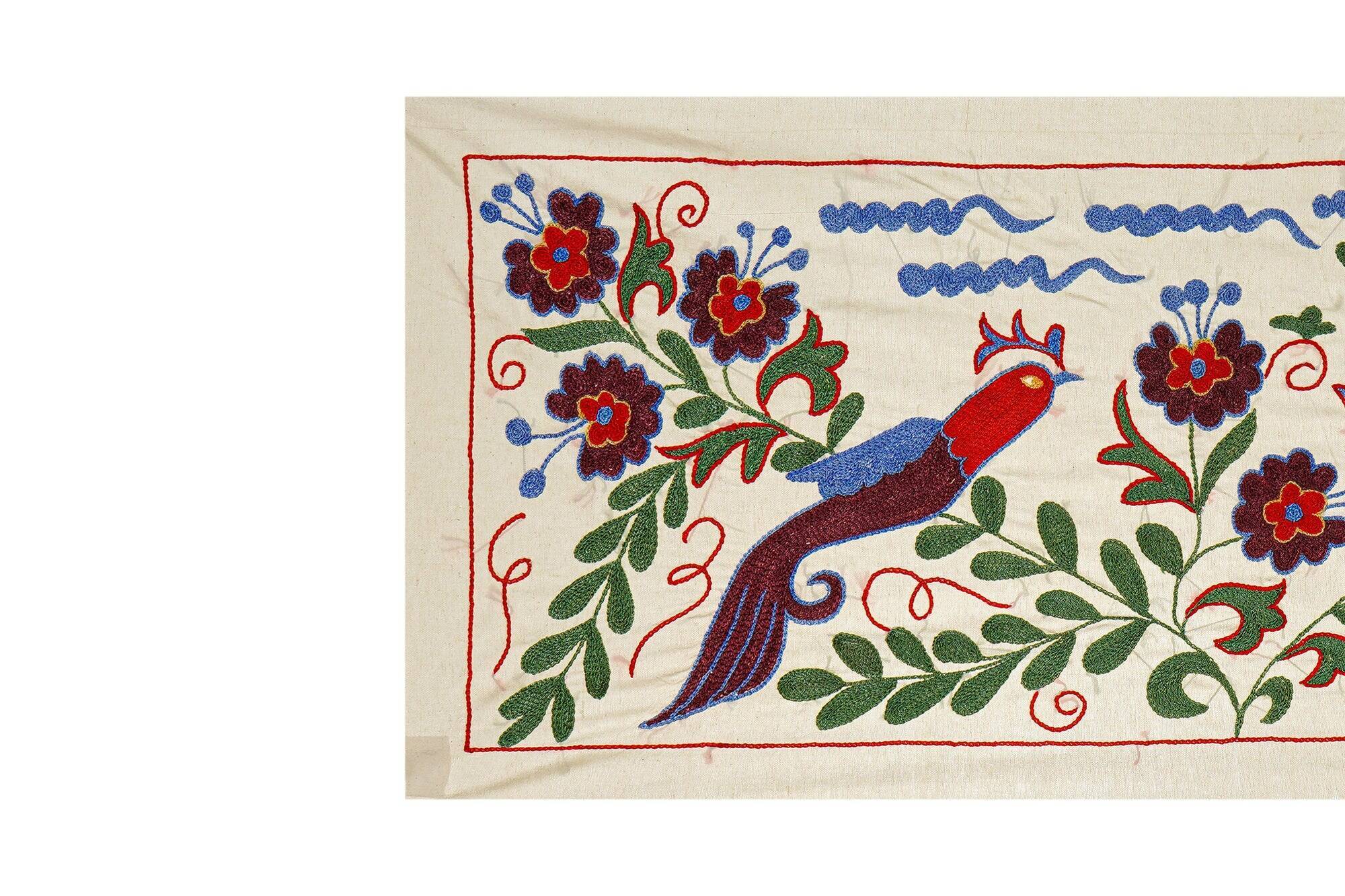 Vintage hand-embroidered tablecloth 44x98 cm
