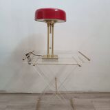 Lampe laiton plexi métal perforé 1954