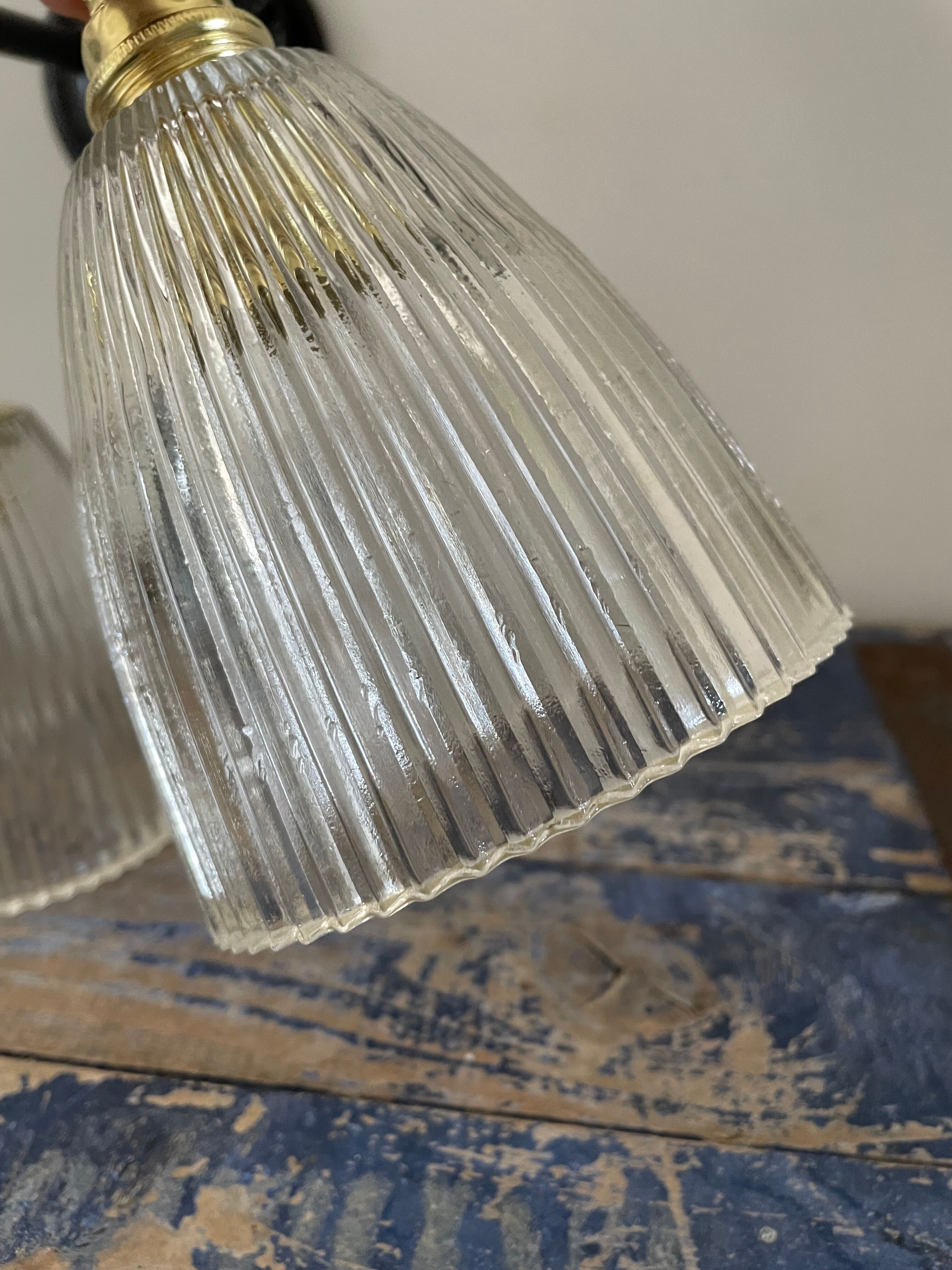 Pair of holophane vintage wall sconces