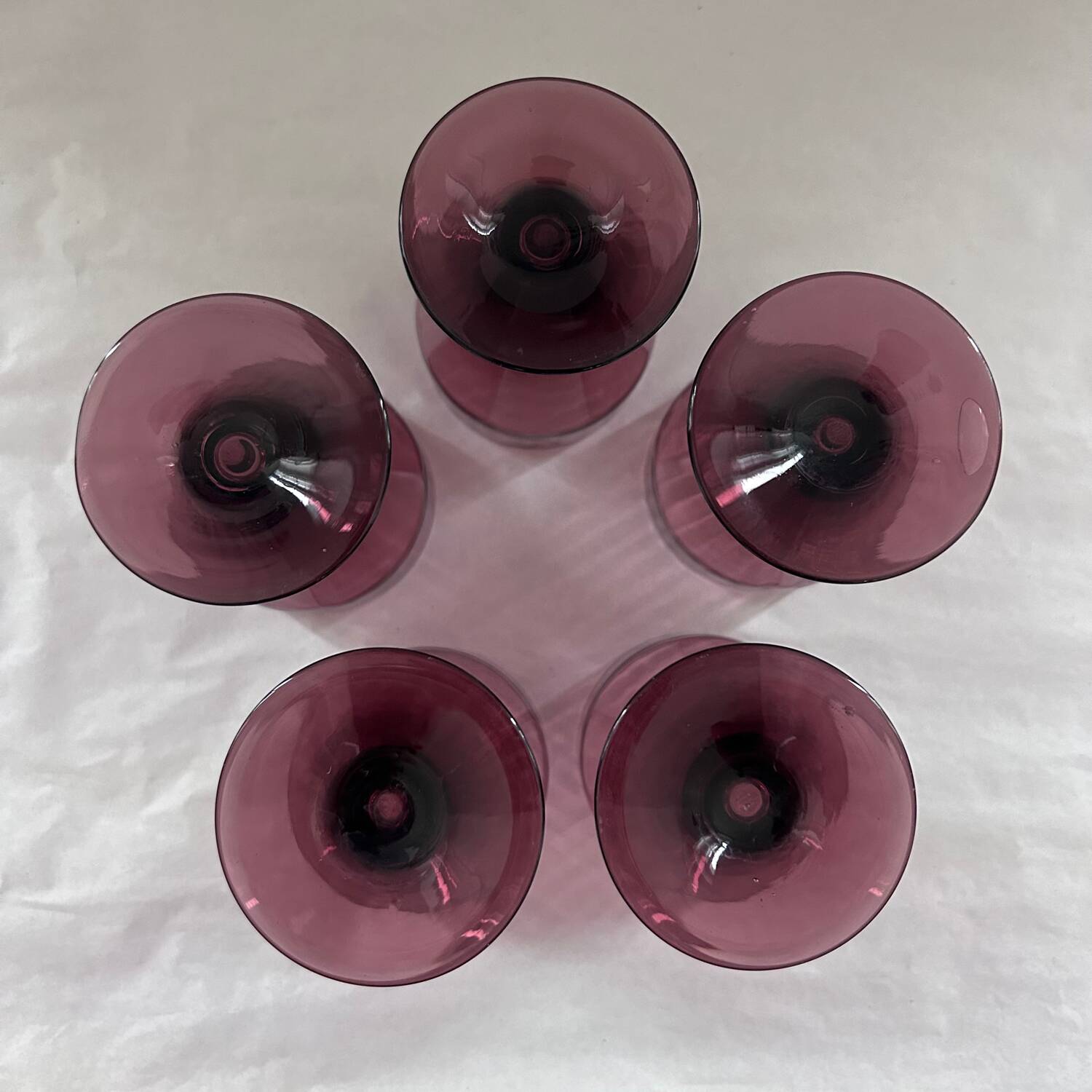 Set of 5 eggplant glasses
