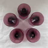 Set of 5 aubergine glasses