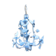 Lustre fleuri blue enamelled sheet chandelier 80s vintage