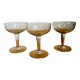 Set of 3 antique floral decoration champagne glasses
