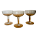 Set of 3 antique floral decoration champagne glasses