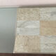 Console vintage en travertin, bois et verre