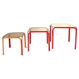Nesting coffee tables, set of three