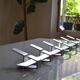 Vintage 70s brushed aluminum metal 12-hook wall coat rack