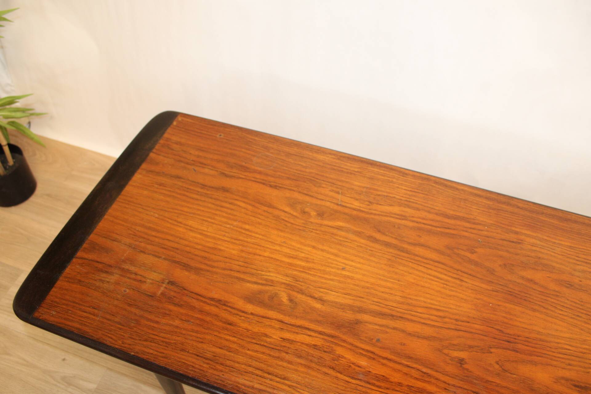 Vintage light and dark oak coffee table 140 cm 1960 Sweden