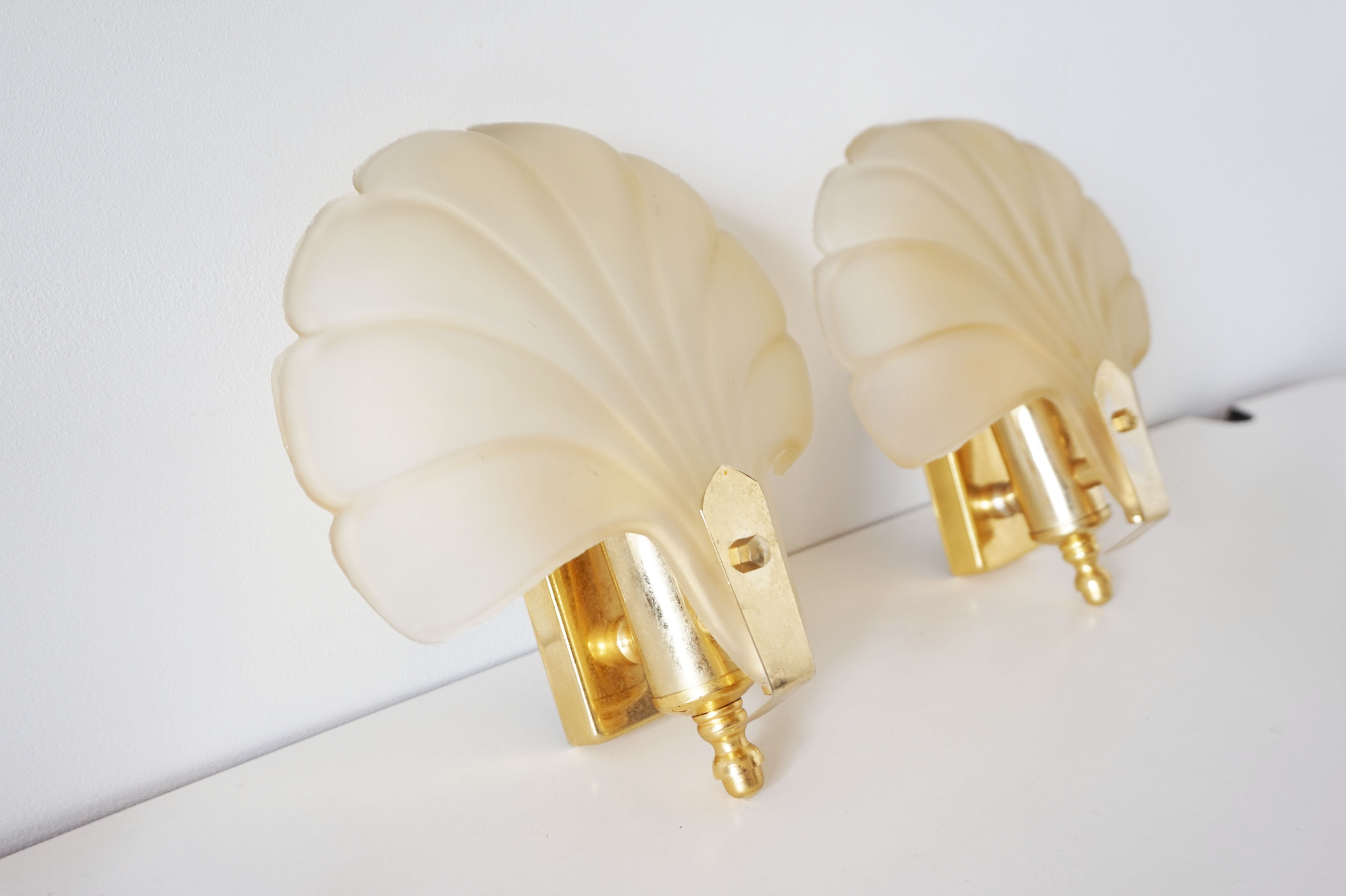 Pair of glass shell appliques