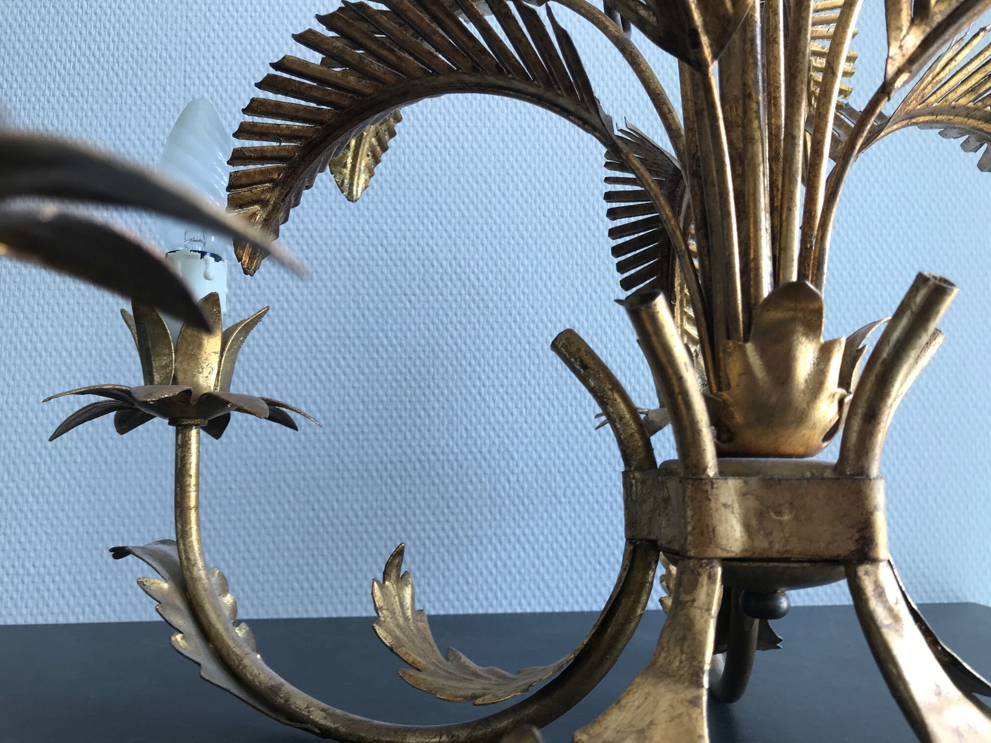 Palm leaf chandelier 1970