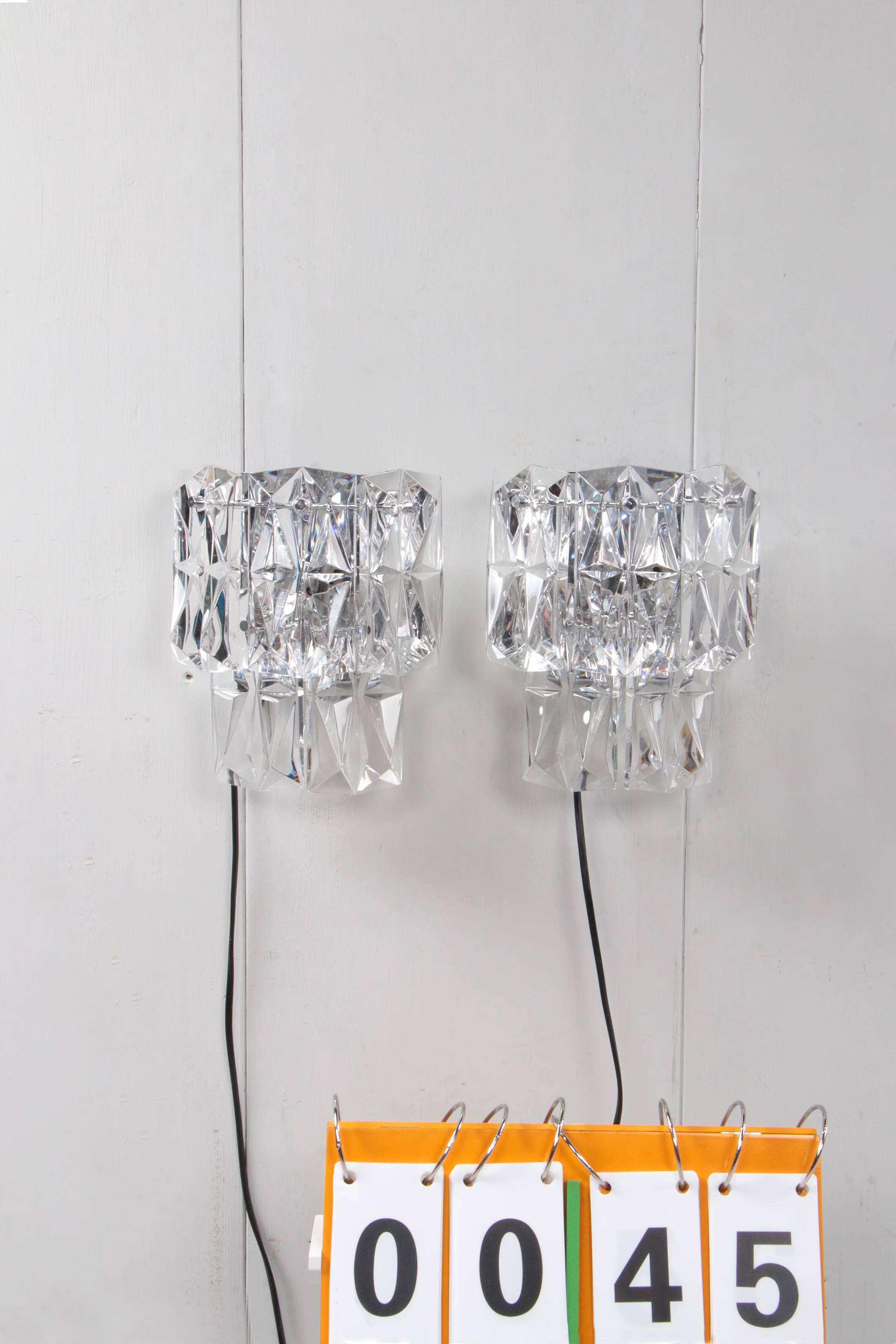 Rare 1960s Kinkeldey German crystal wall sconce 1960