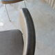 3 bronze-green faux leather chairs with chrome frames